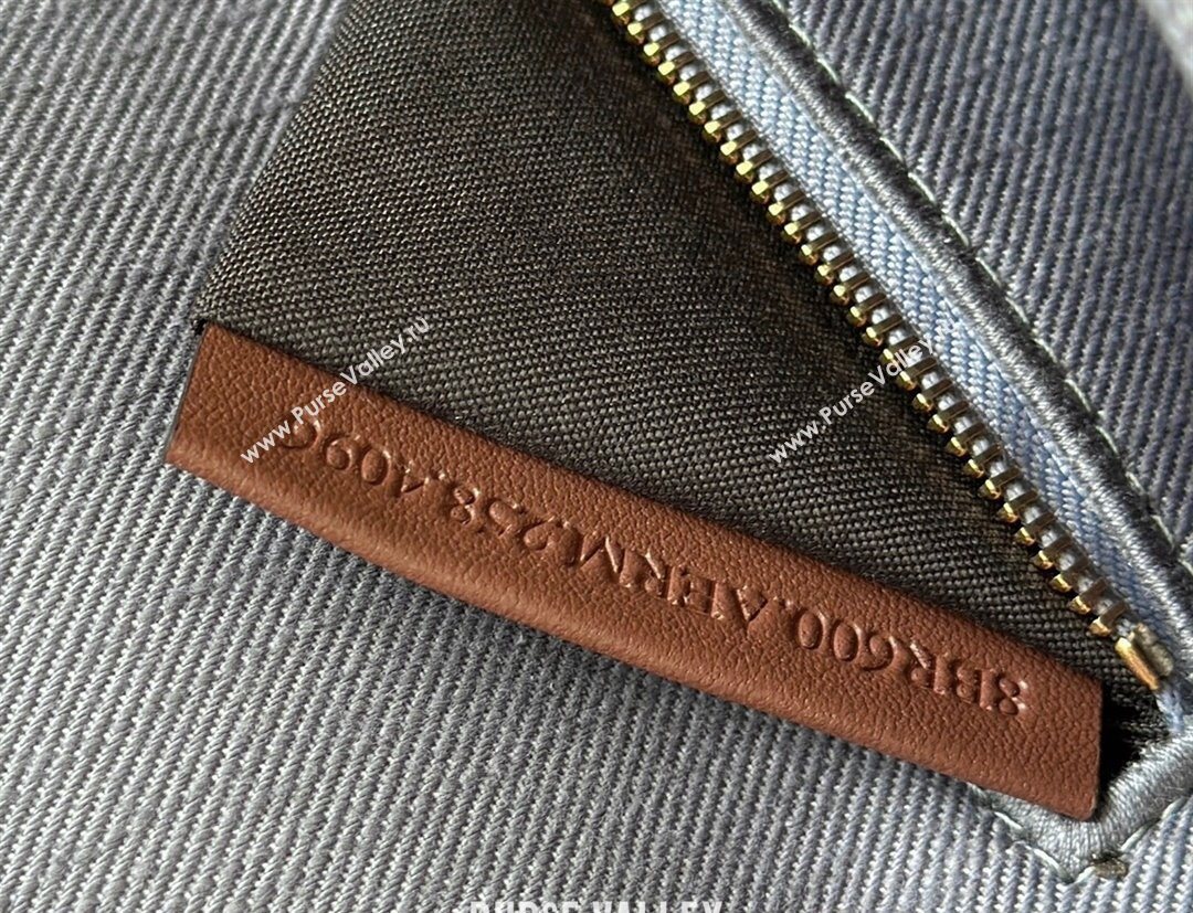 Fendi Baguette Bag in Blue denim-effect FF jacquard with fringes 2025 8681 (CL-250930004)