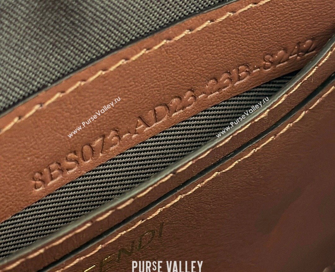 Fendi Baguette Pouch Mini Bag in Blue denim-effect FF jacquard with fringes 2025 073D (CL-250930005)