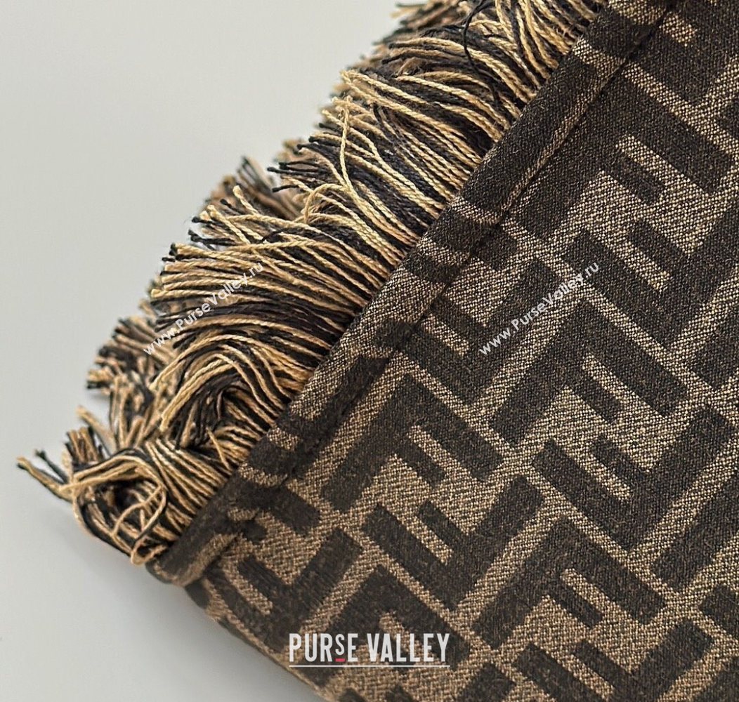 Fendi Summer Tote Bag in Brown FF Jacquard Fabric with Fringes 2025 8683 (CL-250930001)