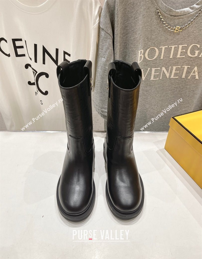 Fendi Filo Flat Ankle Boots in FF Leather 2025 FE103004 (MD-251030029)