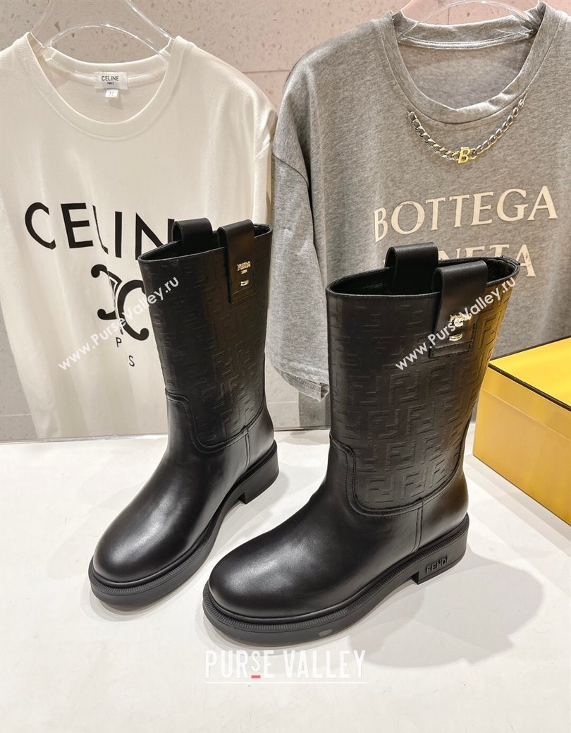 Fendi Filo Flat Ankle Boots in FF Leather 2025 FE103004 (MD-251030029)