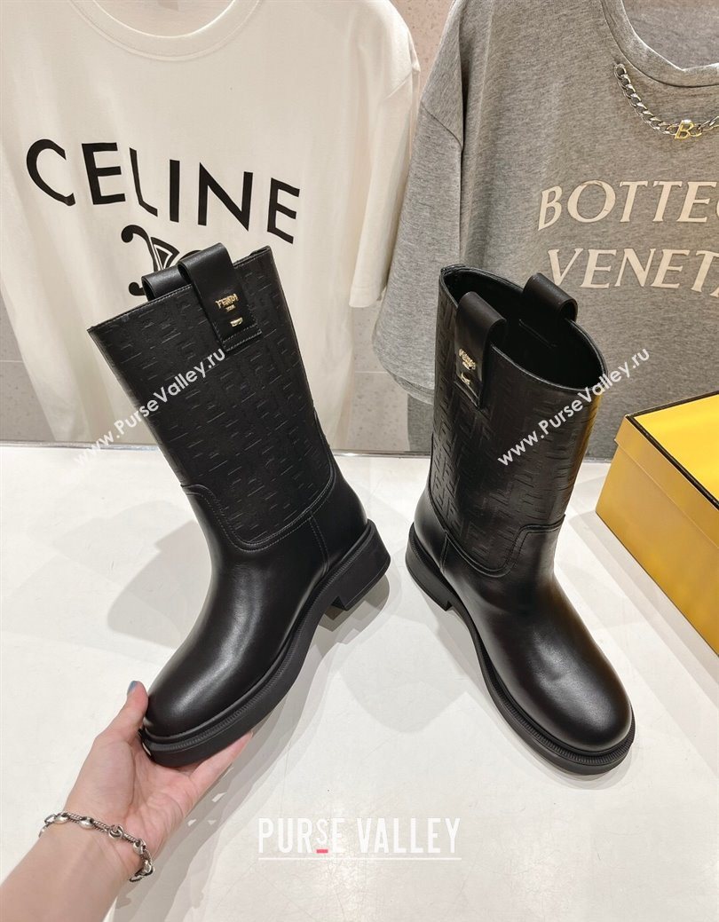 Fendi Filo Flat Ankle Boots in FF Leather 2025 FE103004 (MD-251030029)