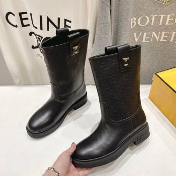 Fendi Filo Flat Ankle Boots in FF Leather 2025 FE103004 (MD-251030029)