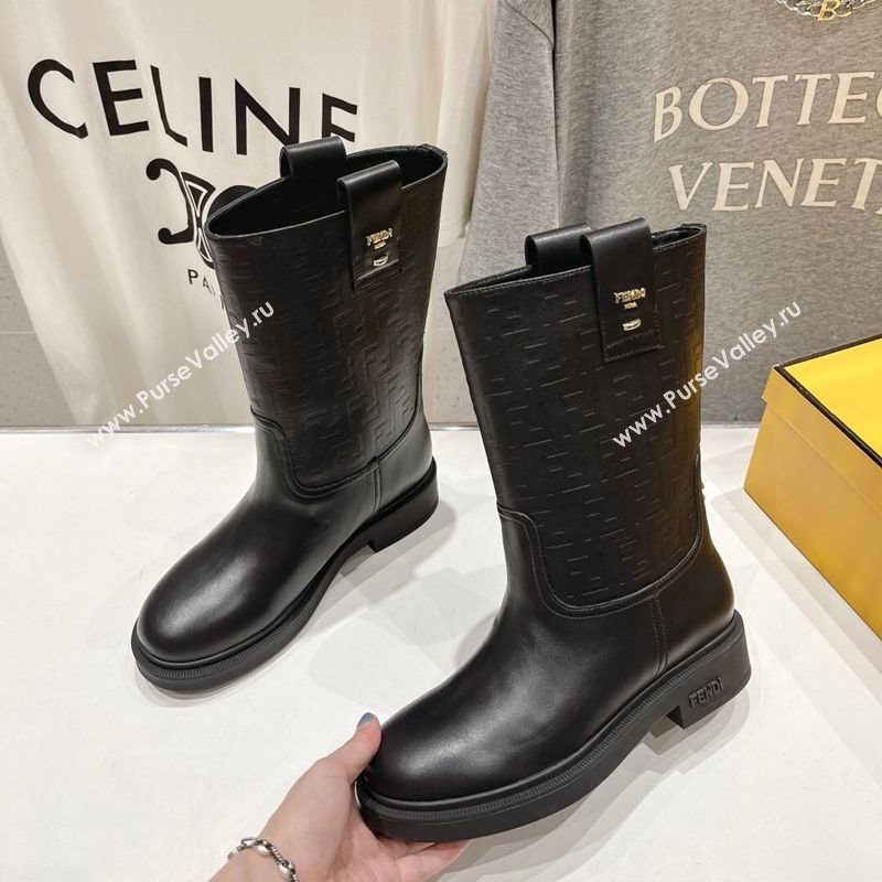 Fendi Filo Flat Ankle Boots in FF Leather 2025 FE103004 (MD-251030029)