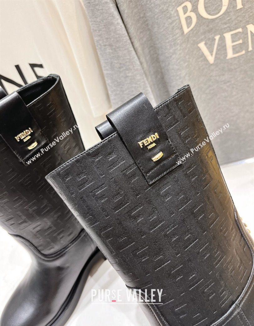 Fendi Filo Flat Ankle Boots in FF Leather 2025 FE103004 (MD-251030029)