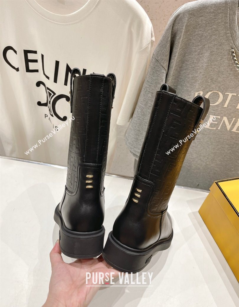 Fendi Filo Flat Ankle Boots in FF Leather 2025 FE103004 (MD-251030029)