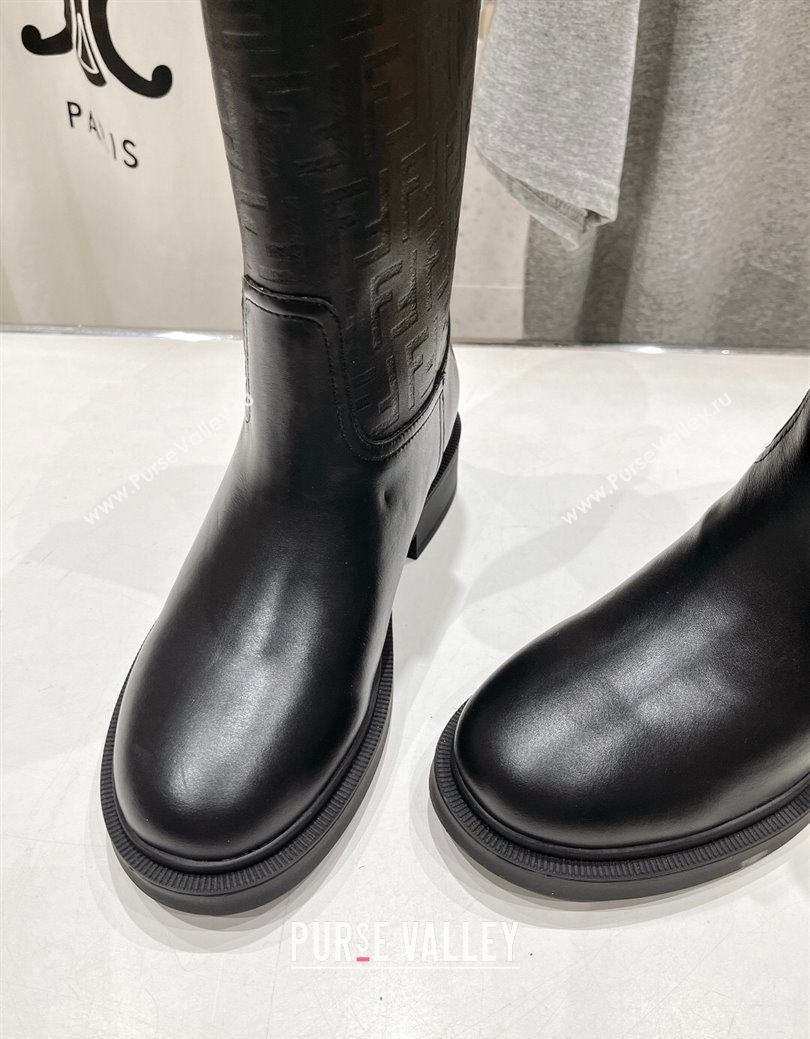 Fendi Filo Flat Ankle Boots in FF Leather 2025 FE103004 (MD-251030029)