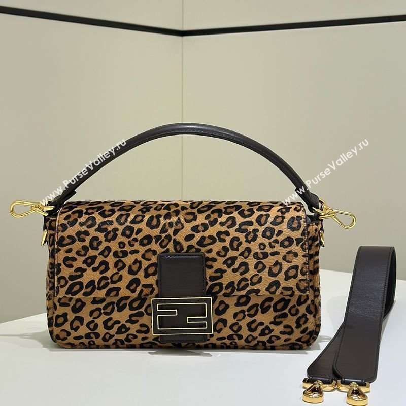 Fendi Baguette Medium Bag in Leopard Printed Mohair 2025 8691M (CL-251124002)