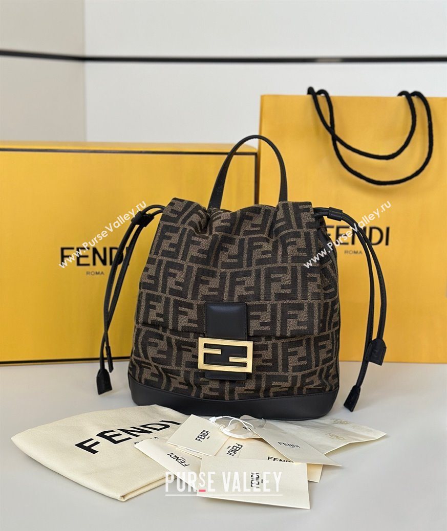 Fendi Backpack Bag in Brown FF Jacquard Fabric 2025 8689 (CL-251124009)