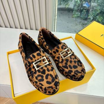 Fendi Baguette Flat Loafers in Leopard Print 2025 FE121603 (MD-251216088)