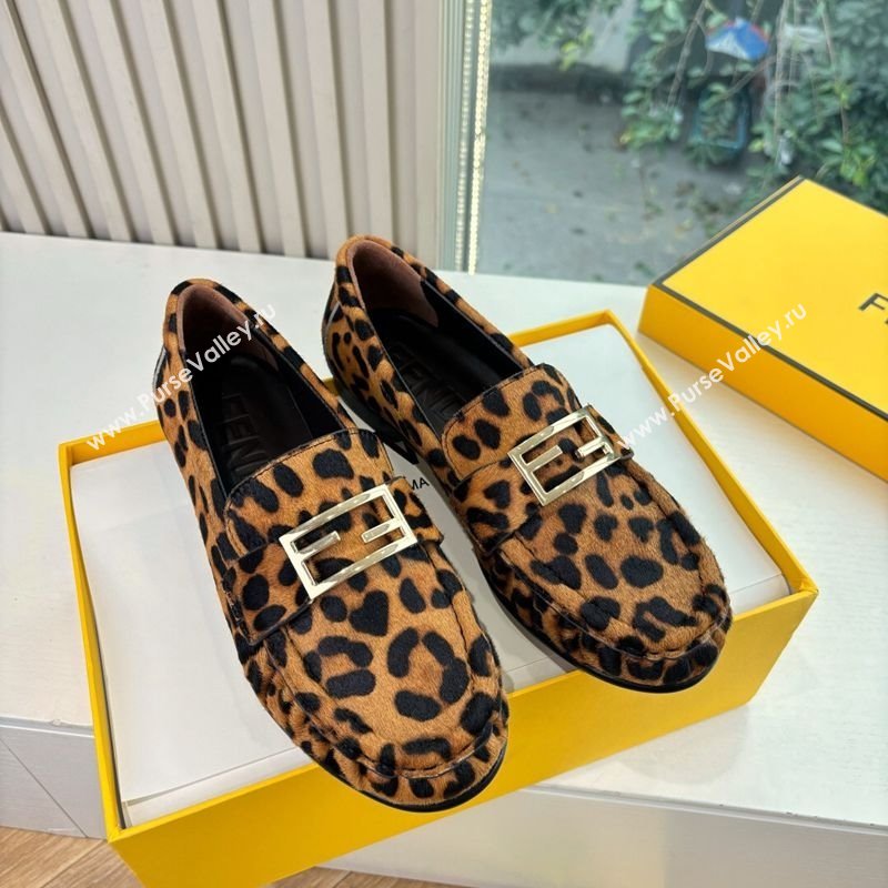 Fendi Baguette Flat Loafers in Leopard Print 2025 FE121603 (MD-251216088)