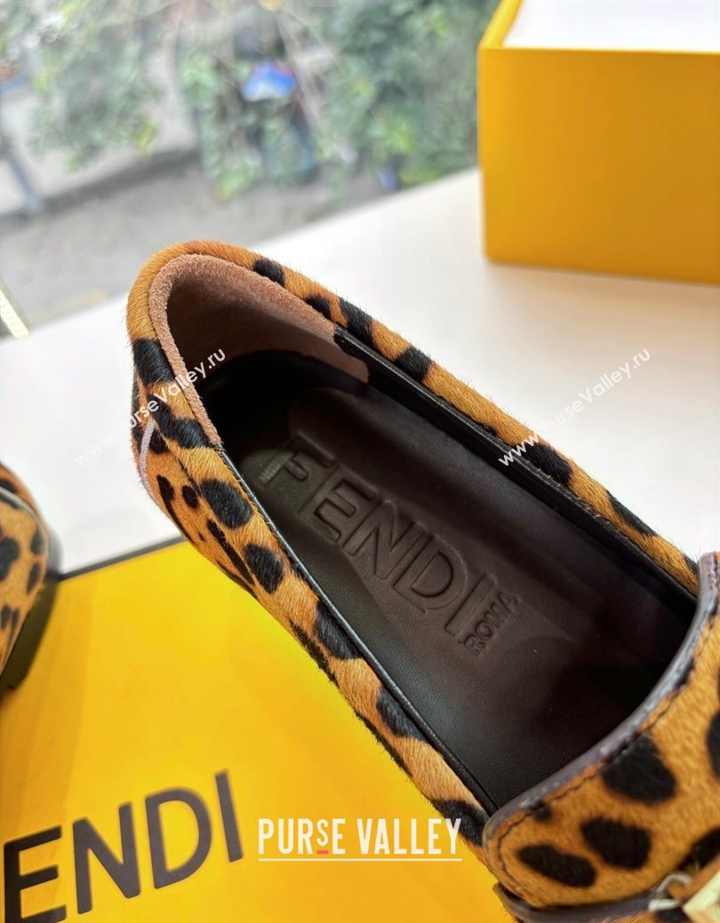 Fendi Baguette Flat Loafers in Leopard Print 2025 FE121603 (MD-251216088)
