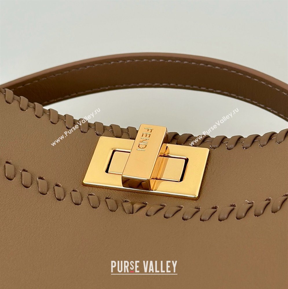 Fendi Peekaboo Mini Bag with Thread in Leather Beige 2026 8697 (CL-260123073)