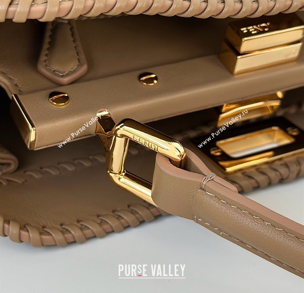 Fendi Peekaboo Mini Bag with Thread in Leather Beige 2026 8697 (CL-260123073)