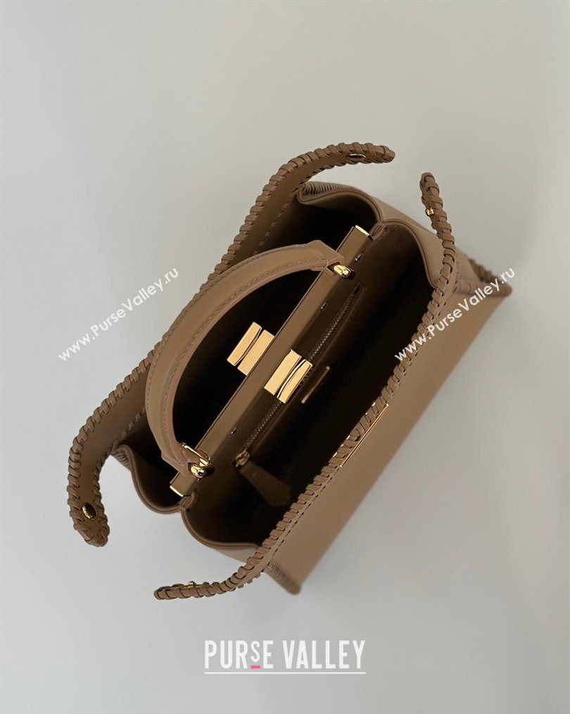 Fendi Peekaboo Mini Bag with Thread in Leather Beige 2026 8697 (CL-260123073)