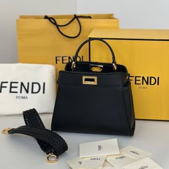 Fendi Peekaboo Mini Bag with Thread in Leather Black 2026 8697 (CL-260123075)