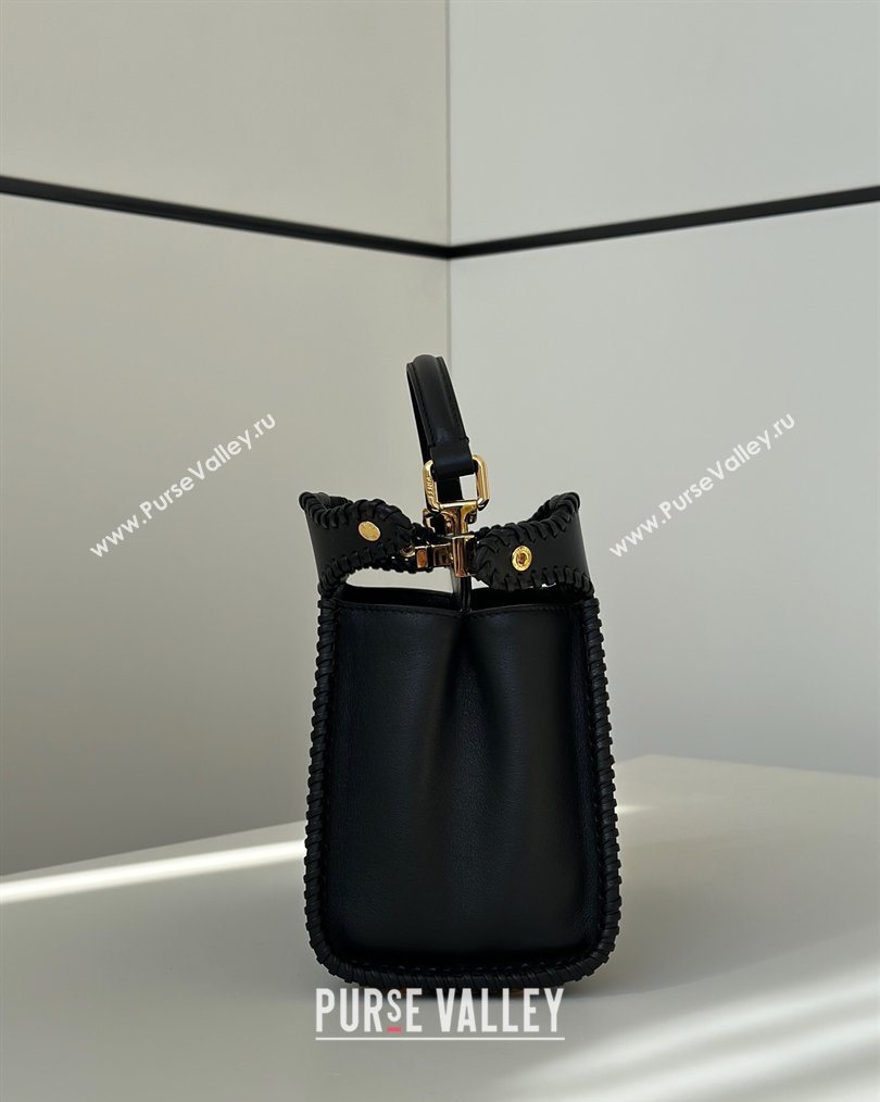 Fendi Peekaboo Mini Bag with Thread in Leather Black 2026 8697 (CL-260123075)