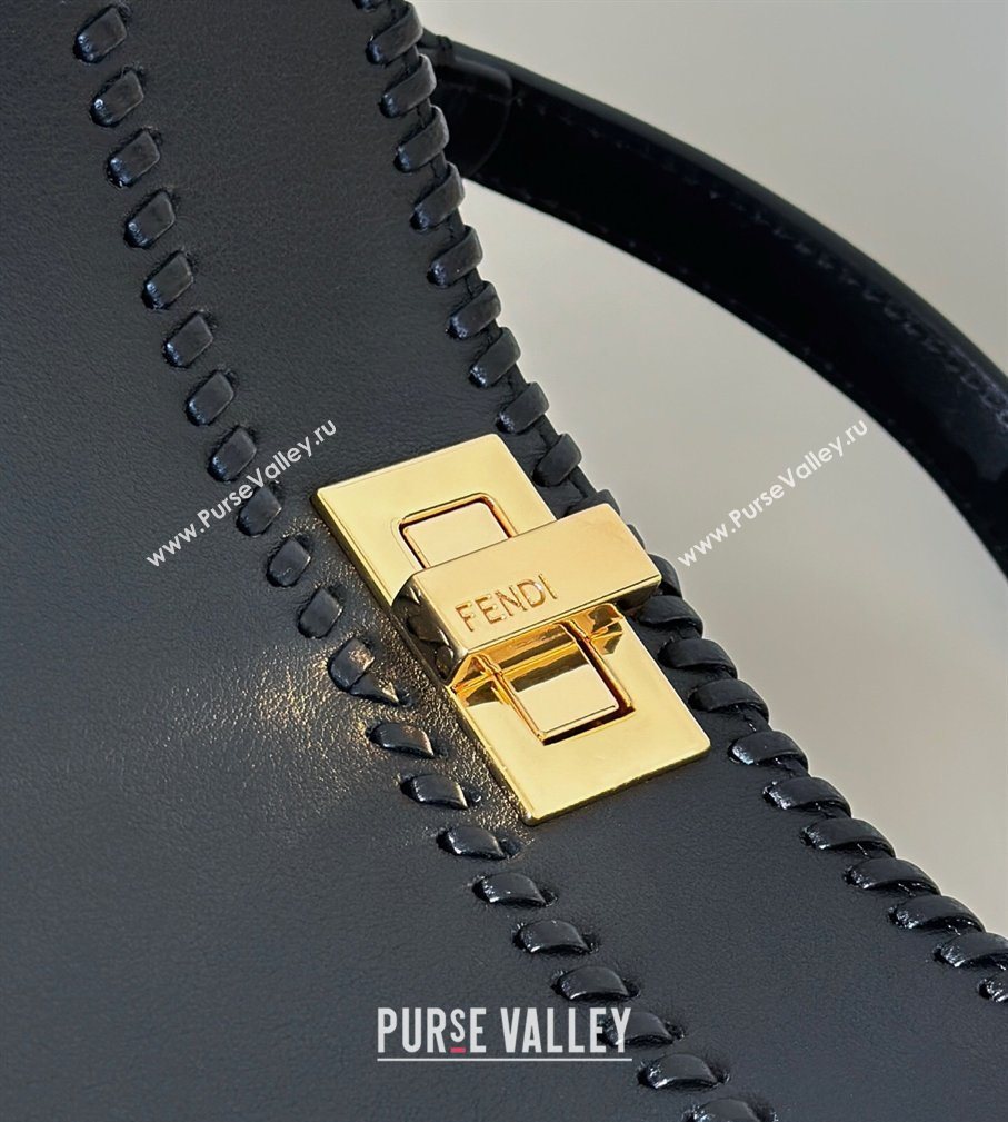 Fendi Peekaboo Mini Bag with Thread in Leather Black 2026 8697 (CL-260123075)