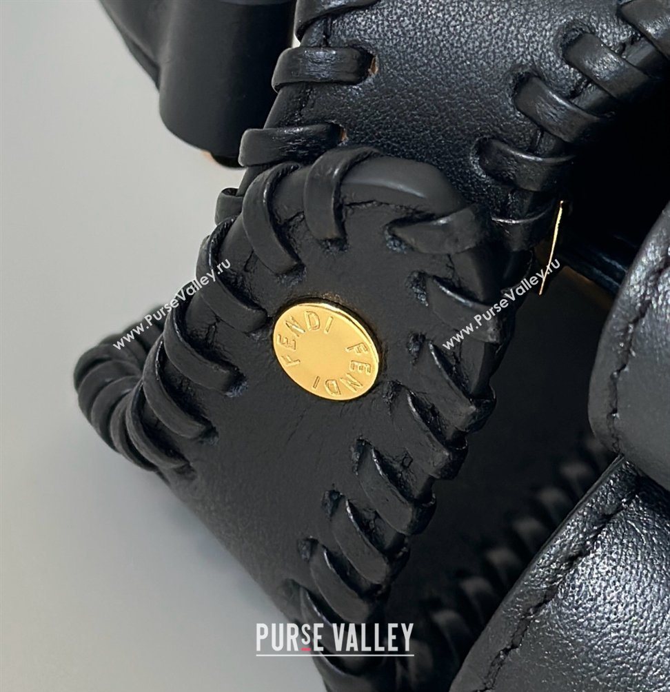 Fendi Peekaboo Mini Bag with Thread in Leather Black 2026 8697 (CL-260123075)