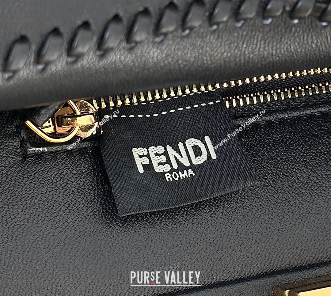 Fendi Peekaboo Mini Bag with Thread in Leather Black 2026 8697 (CL-260123075)