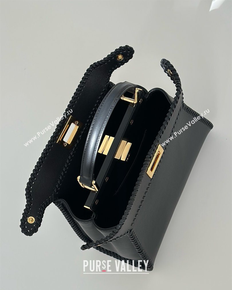Fendi Peekaboo Mini Bag with Thread in Leather Black 2026 8697 (CL-260123075)
