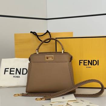 Fendi Peekaboo Mini Bag with Thread in Leather Beige 2026 8697 (CL-260123073)
