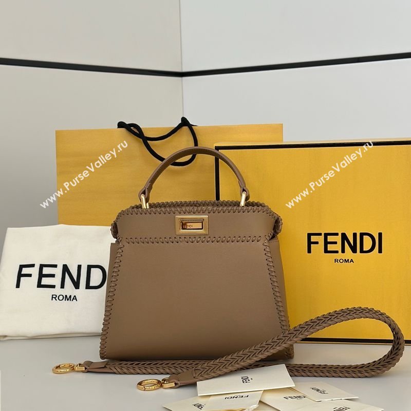 Fendi Peekaboo Mini Bag with Thread in Leather Beige 2026 8697 (CL-260123073)