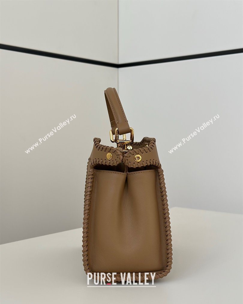 Fendi Peekaboo Mini Bag with Thread in Leather Beige 2026 8697 (CL-260123073)