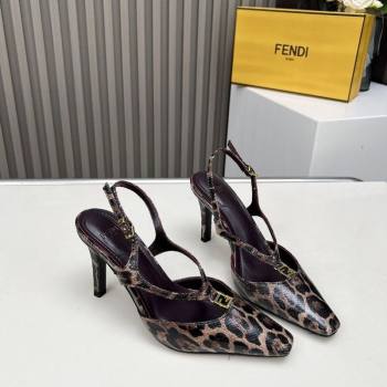 Fendi FFold Heel Sandals in Snakeskin Embossed Leather Brown 2026 FE030202 (MD-260302009)