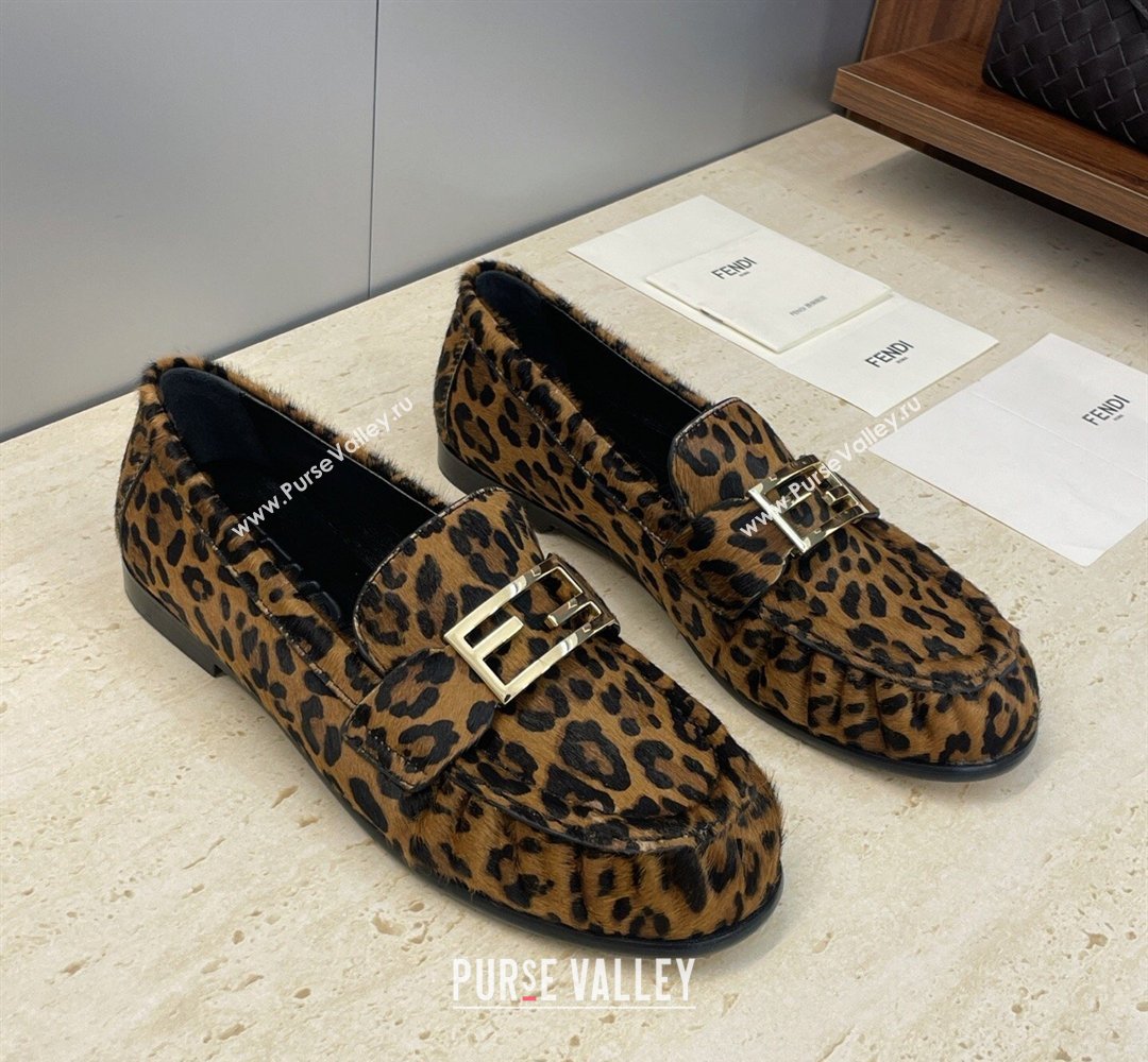 Fendi Baguette Flat Loafers in Leopard Print 2026 FE121603 (JC-260302024)