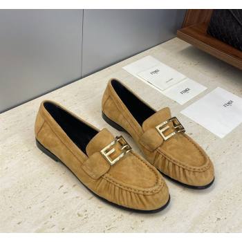 Fendi Baguette Flat Loafers in Suede Yellow 2026 FE121603 (JC-260302025)