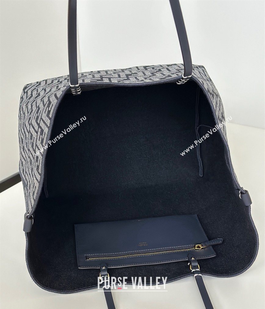 Fendi Large Roll Reversible shopper Tote Bag in FF jacquard and Denim Royal Blue 2026 8661L (CL-260409097)