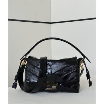 Fendi Mamma Baguette Large Bag in Chevron Leather Black 2026 8677L (CL-260409102)