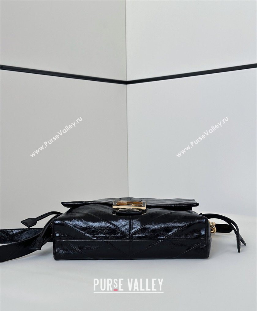 Fendi Mamma Baguette Large Bag in Chevron Leather Black 2026 8677L (CL-260409102)