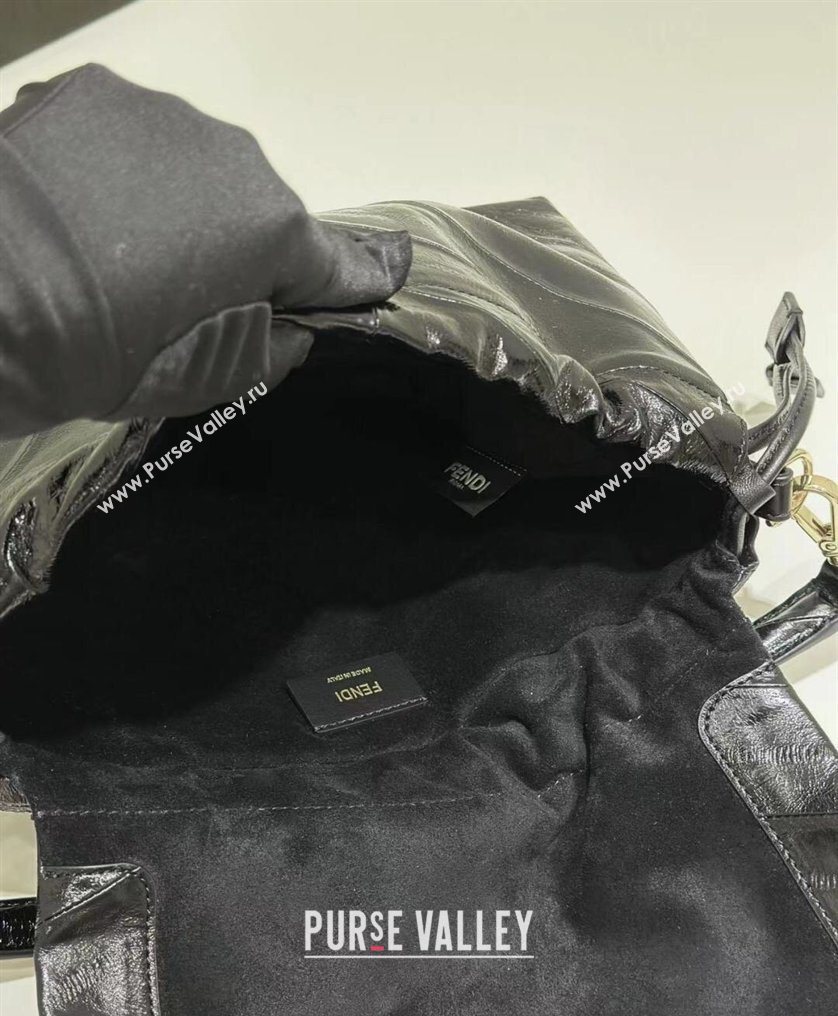 Fendi Mamma Baguette Large Bag in Chevron Leather Black 2026 8677L (CL-260409102)