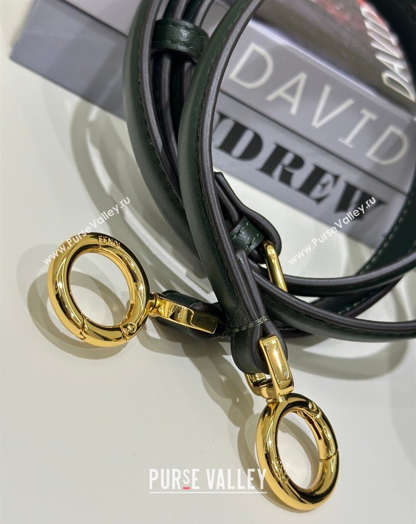 Fendi Peekaboo ISeeU Petite Bag in Shiny Chevron Eel Embossed Leather Green 2026 8701 (CL-260409105)