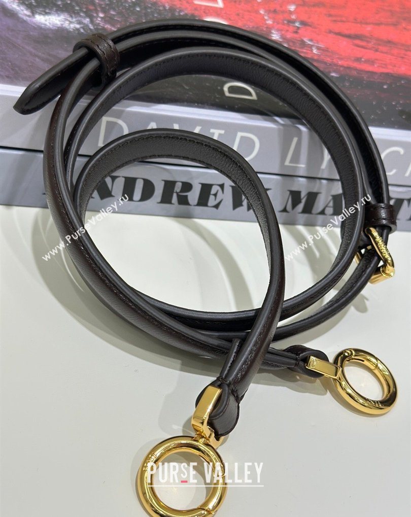 Fendi Peekaboo ISeeU Petite Bag in Shiny Chevron Eel Embossed Leather Brown 2026 8701 (CL-260409106)