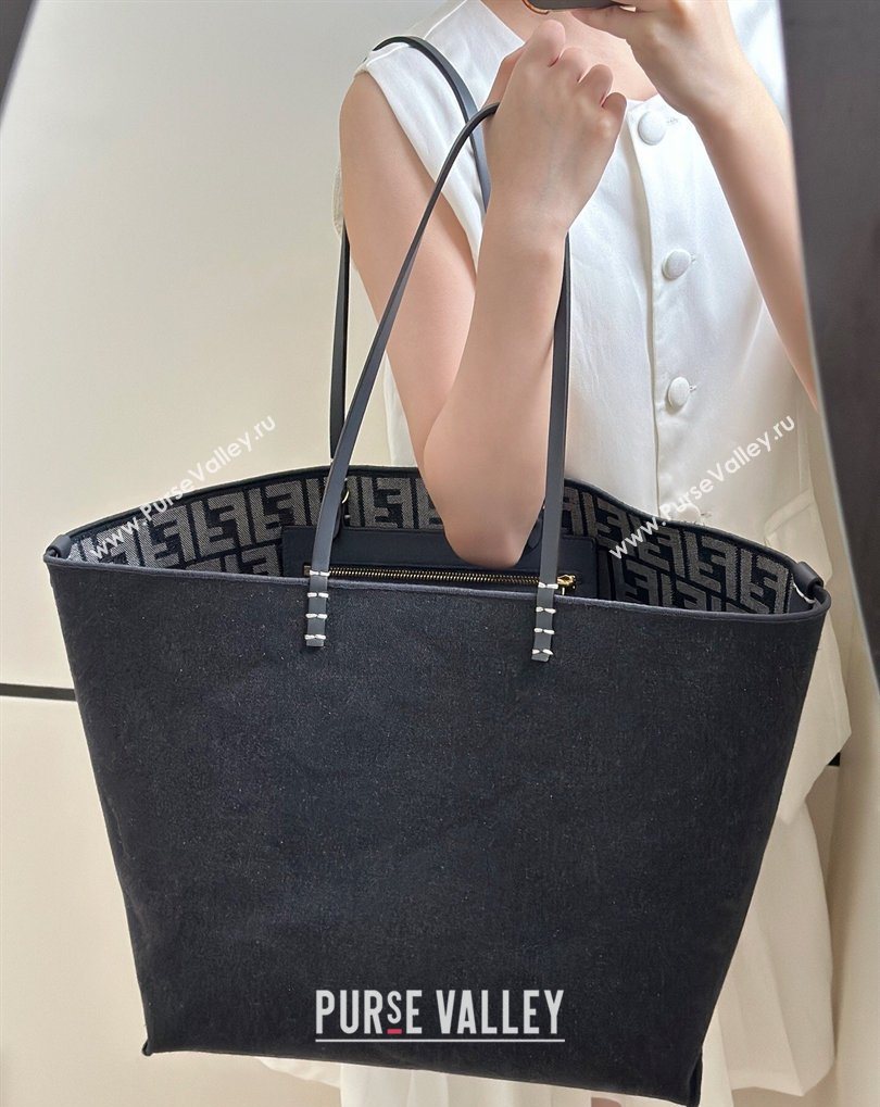 Fendi Large Roll Reversible shopper Tote Bag in FF jacquard and Denim Royal Blue 2026 8661L (CL-260409097)