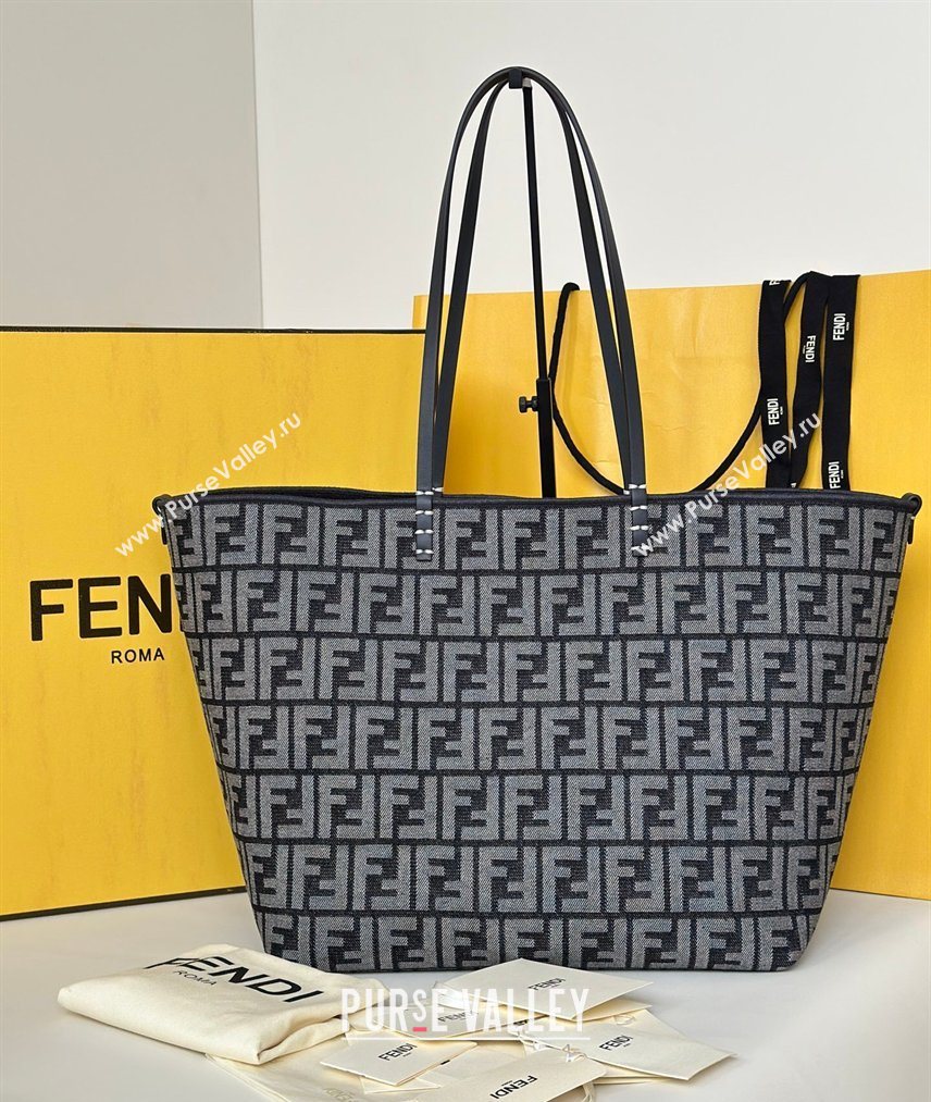 Fendi Large Roll Reversible shopper Tote Bag in FF jacquard and Denim Royal Blue 2026 8661L (CL-260409097)