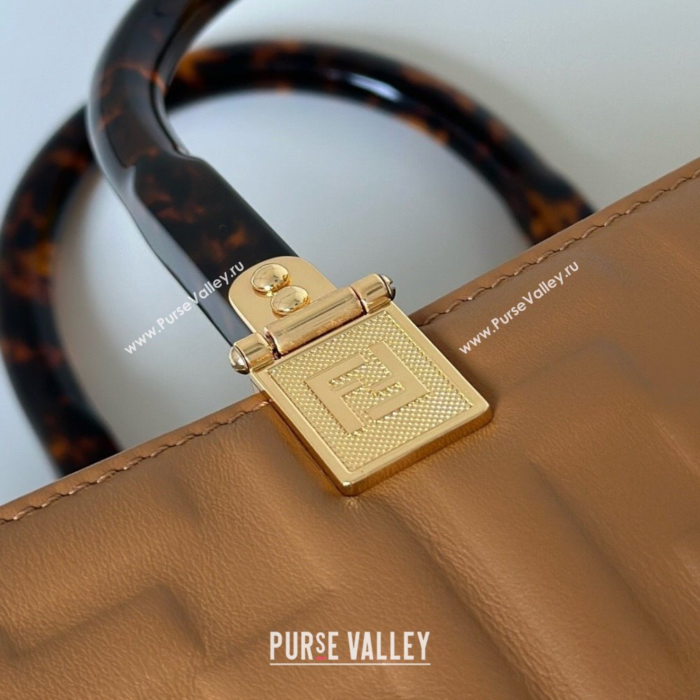 Fendi Sunshine Shopper Medium Bag in FF Leather Brown 2025 8597L (CL-250628018)