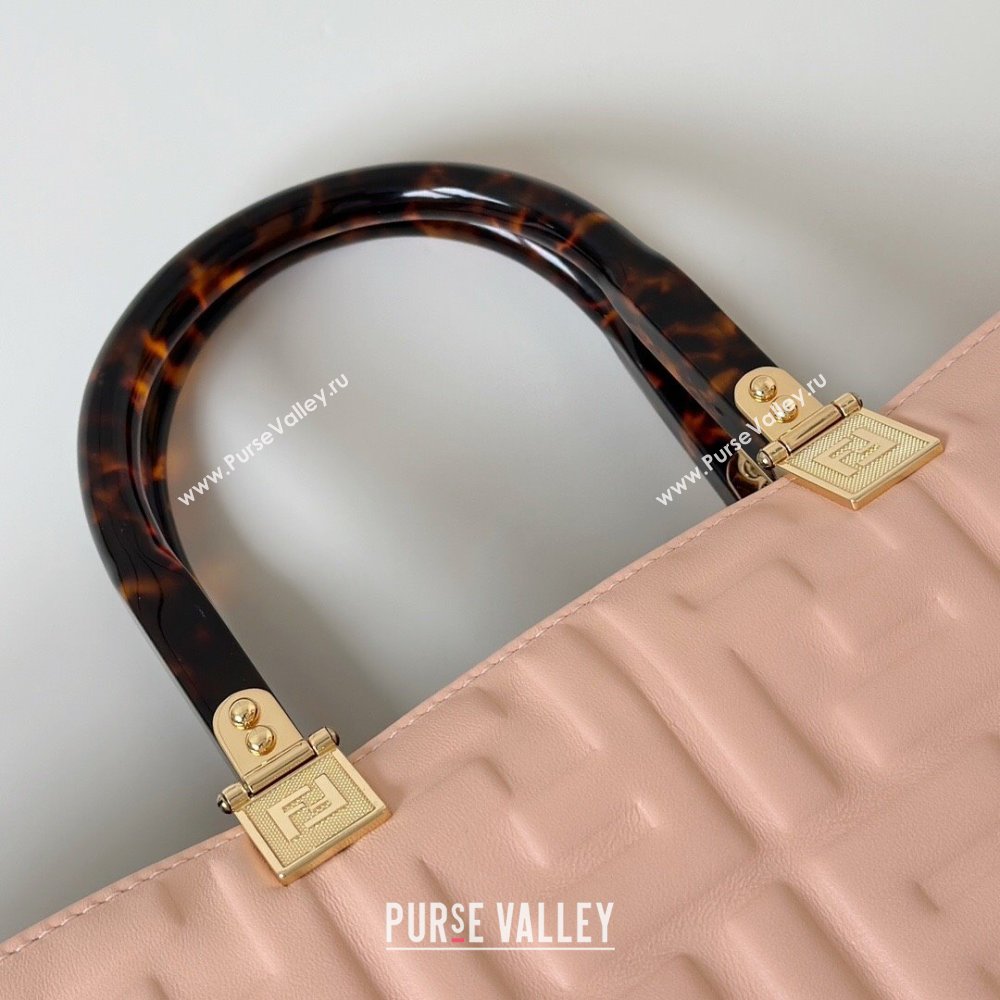 Fendi Sunshine Shopper Medium Bag in FF Leather Pink 2025 8597L (CL-250628019)
