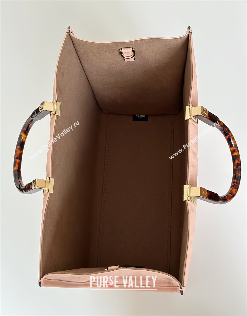 Fendi Sunshine Shopper Medium Bag in FF Leather Pink 2025 8597L (CL-250628019)