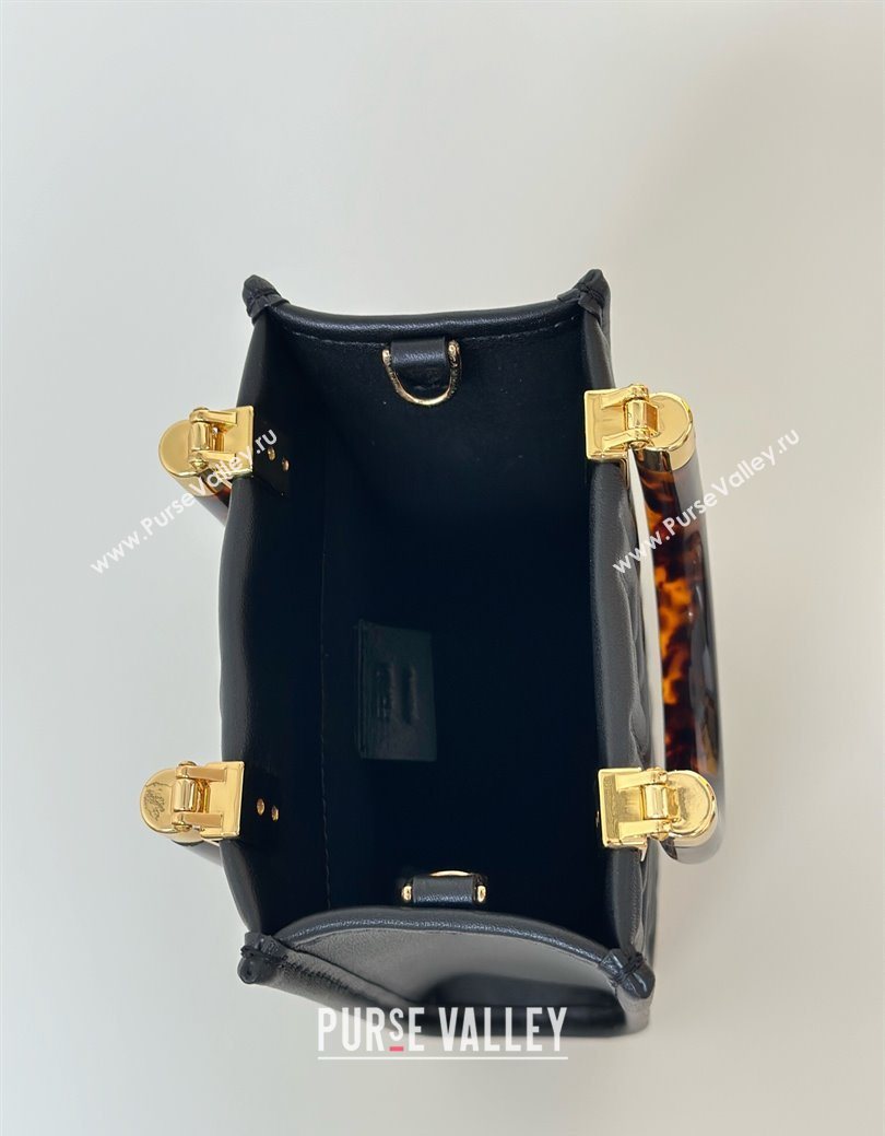 Fendi Mini Sunshine Shopper Bag in FF Leather Black 2025 8597S (CL-250628021)