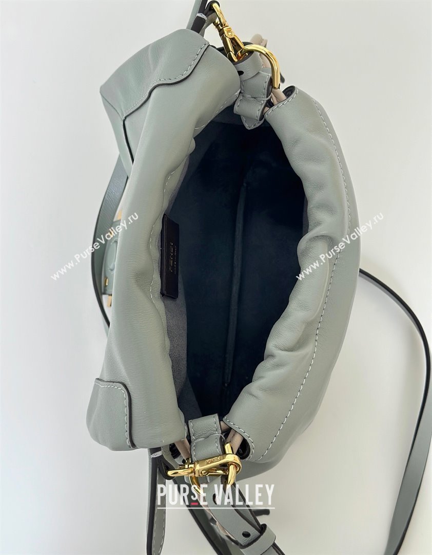 Fendi Mamma Baguette Small Bag in Nappa Leather Light Grey 2025 8677S (CL-250807021)