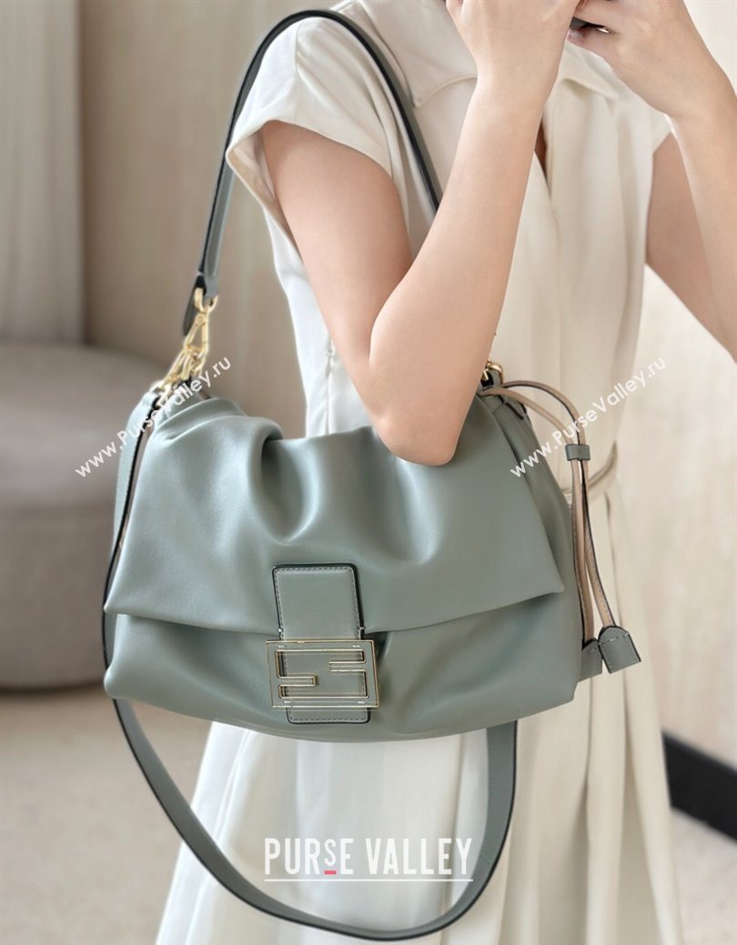 Fendi Mamma Baguette Large Bag in Nappa Leather Green 2025 8677L (CL-250628001)