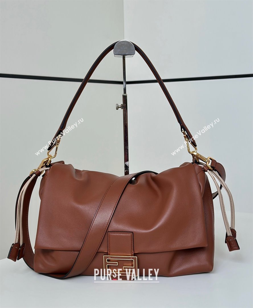 Fendi Mamma Baguette Large Bag in Nappa Leather Brown 2025 8677L (CL-250628003)