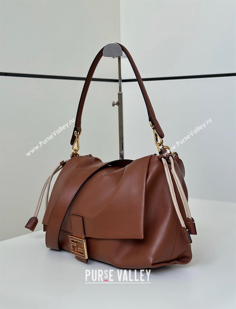 Fendi Mamma Baguette Large Bag in Nappa Leather Brown 2025 8677L (CL-250628003)