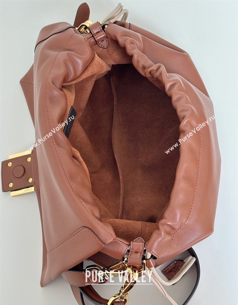 Fendi Mamma Baguette Large Bag in Nappa Leather Brown 2025 8677L (CL-250628003)