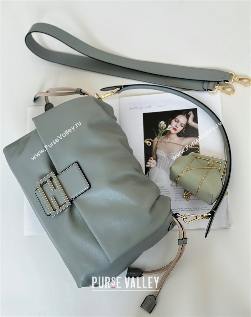 Fendi Mamma Baguette Large Bag in Nappa Leather Green 2025 8677L (CL-250628001)