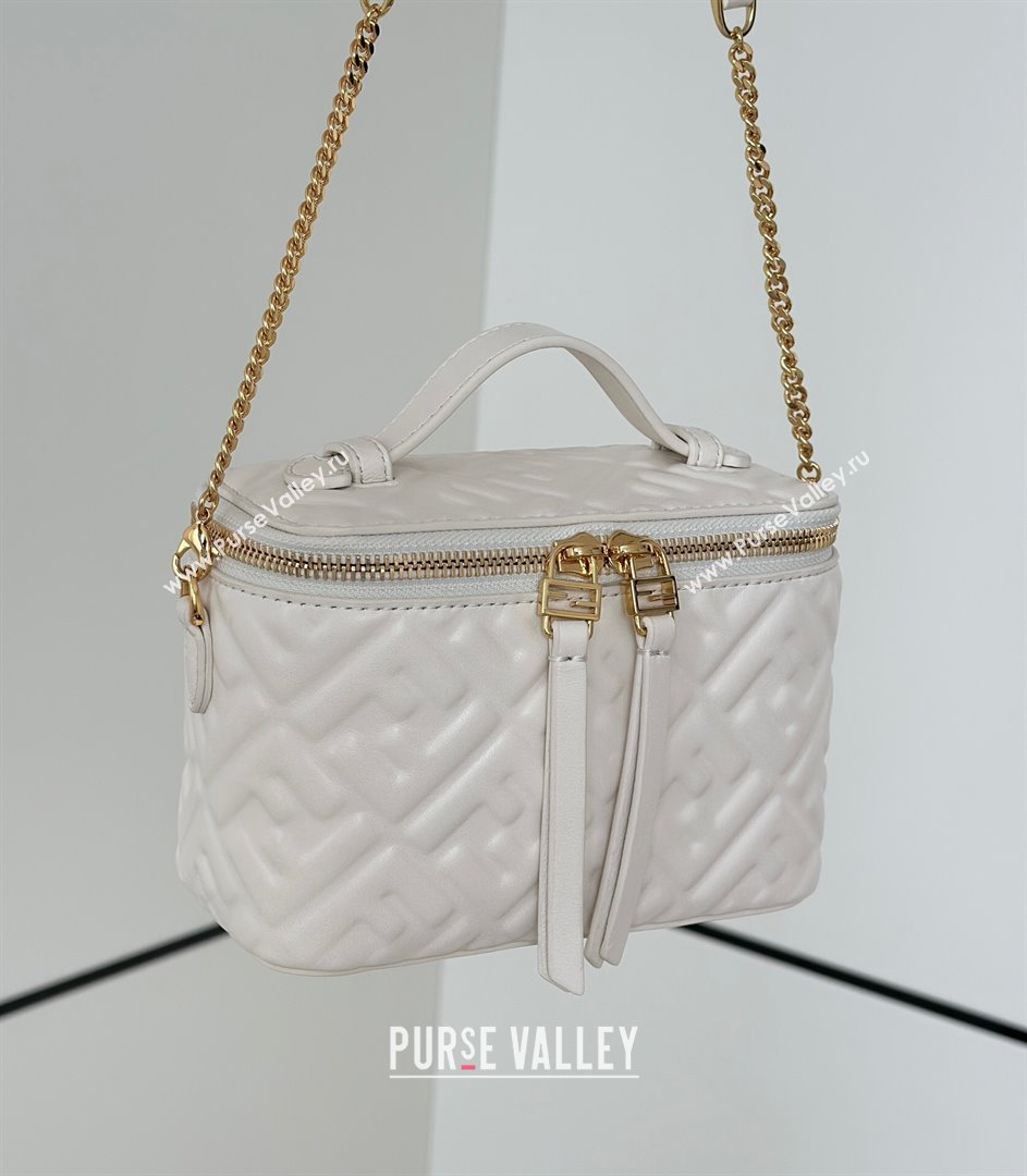 Fendi Vanity Mini Bag in Camelia nappa leather White 2025 8686A (CL-250807001)